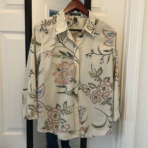 Lauren Ralph Lauren EUC floral blouse button down